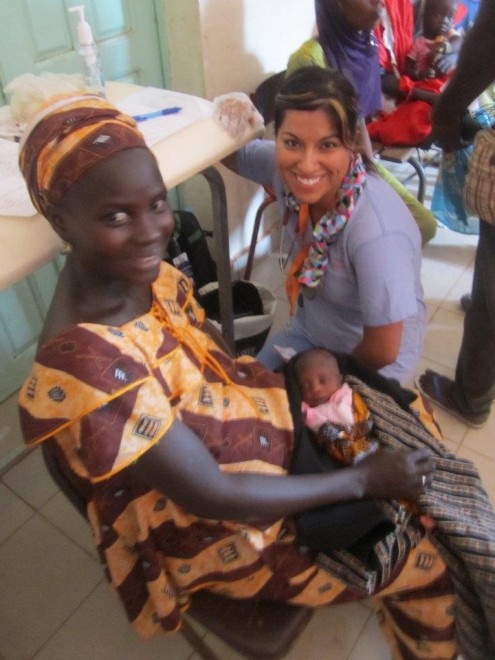 Sonia and her youngest patient in Senegal